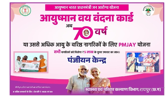 70 एवं 70 प्लस के बुजुर्ग बनवा सकेंगे नया आयुष्मान कार्ड